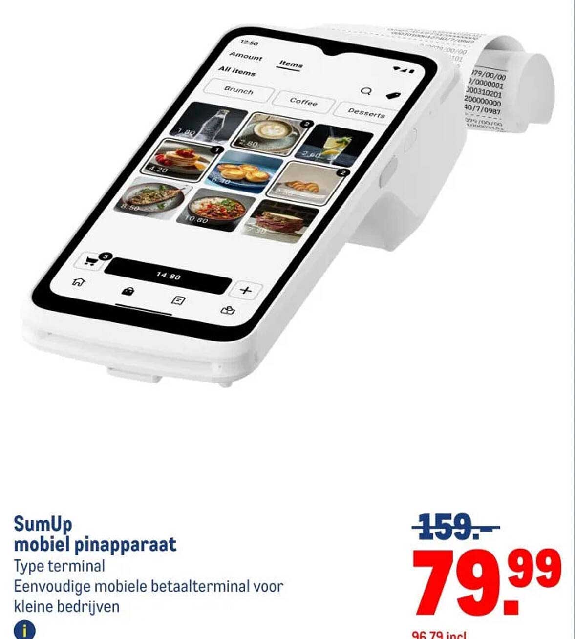 SumUp mobiel pinautomaat Type terminal Eenvoudige mobiele betaalterminal voor kleine bedrijven
