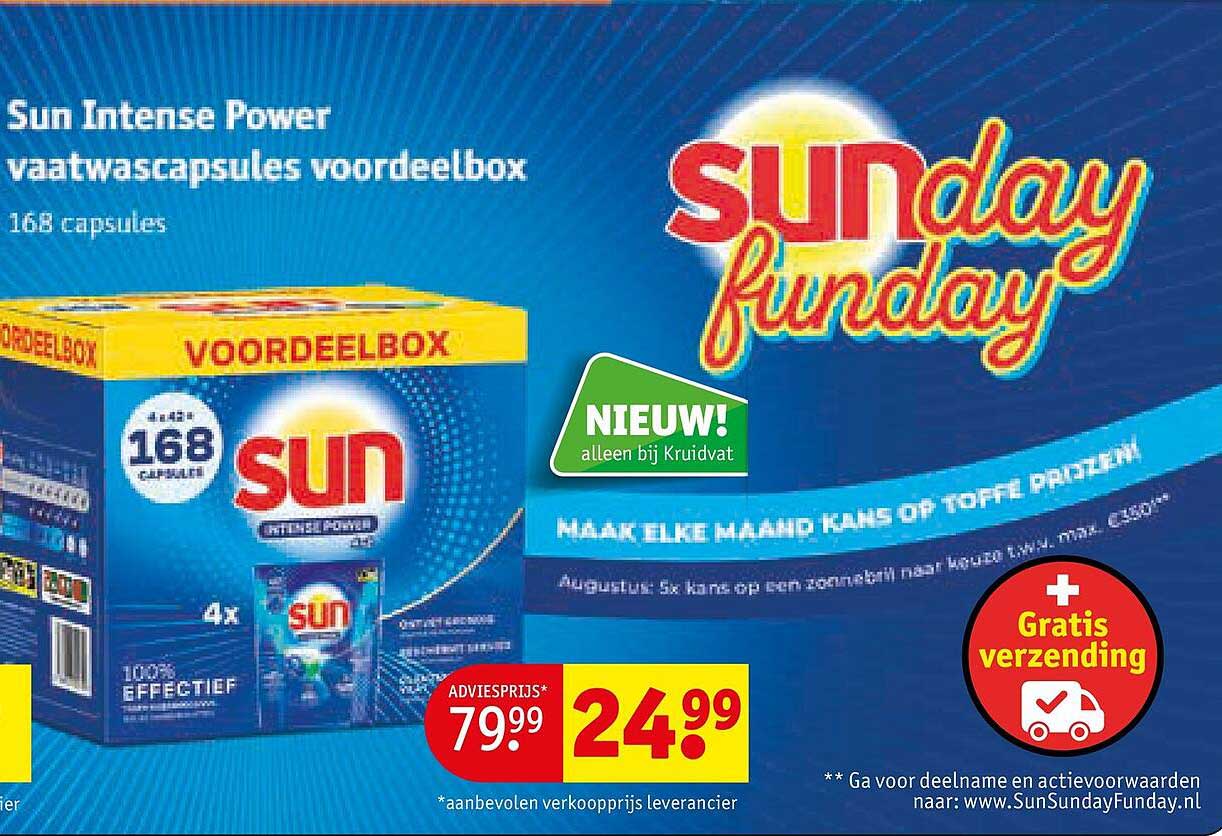 Sun Intense Power vaatwascapsules voordeelbox 168 capsules
