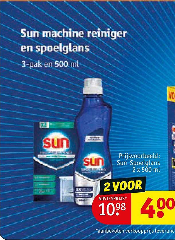 Sun machine reiniger en spoelglans 3-pak en 500 ml 2 voor