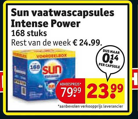 Sun vaatwascapsules Intense Power 168 stuks