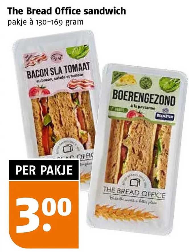 The Bread Office sandwich pakje à 130-169 gram
