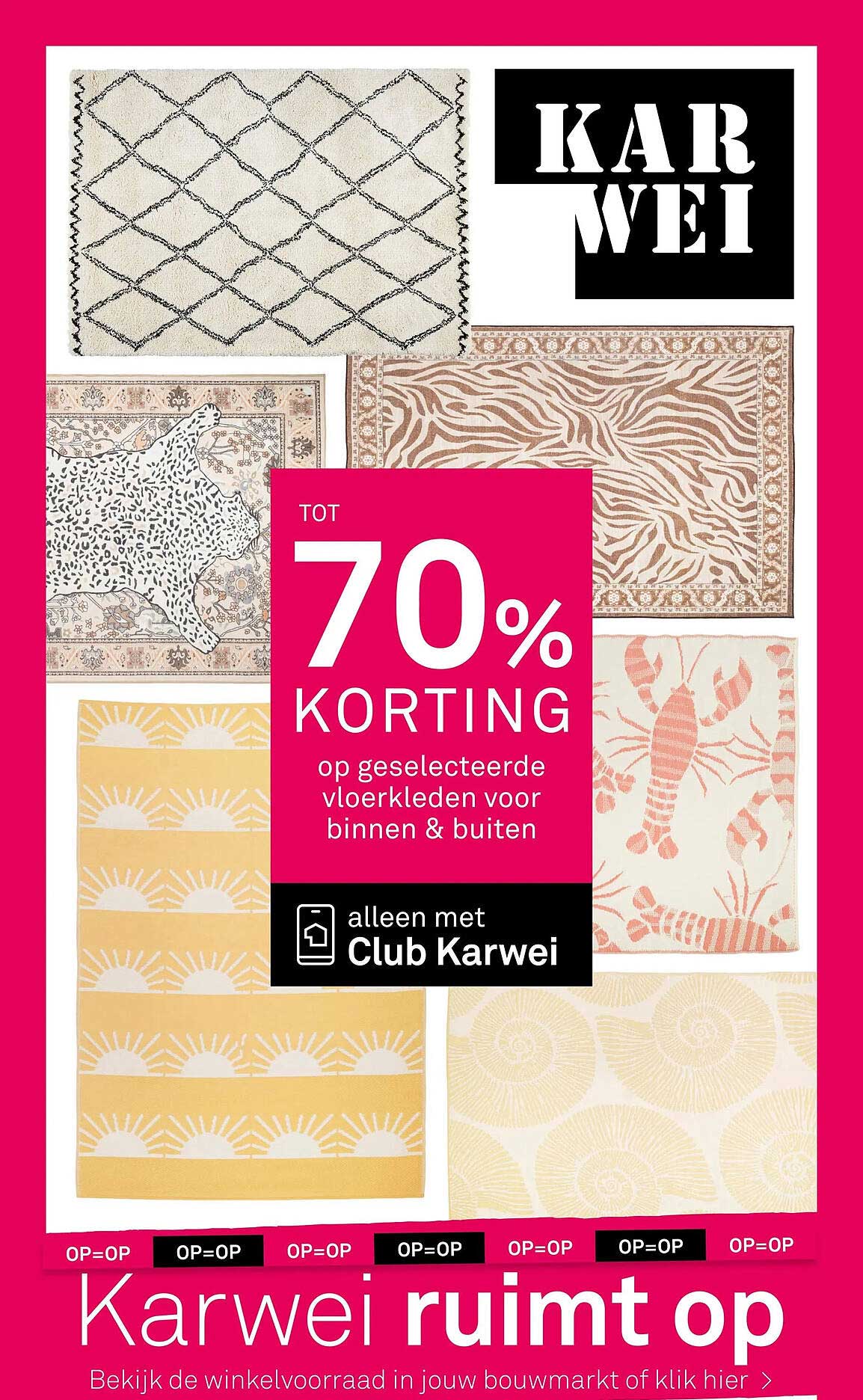 tot 70% korting op geselecteerde vloerkleden voor binnen & buiten