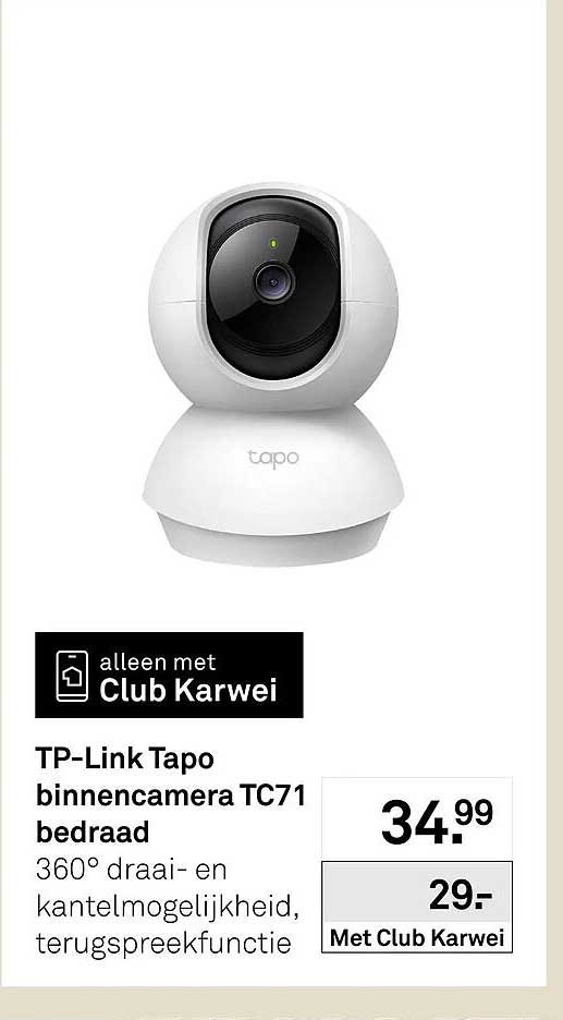 TP-Link Tapo binnencamera TC71 bedraad
