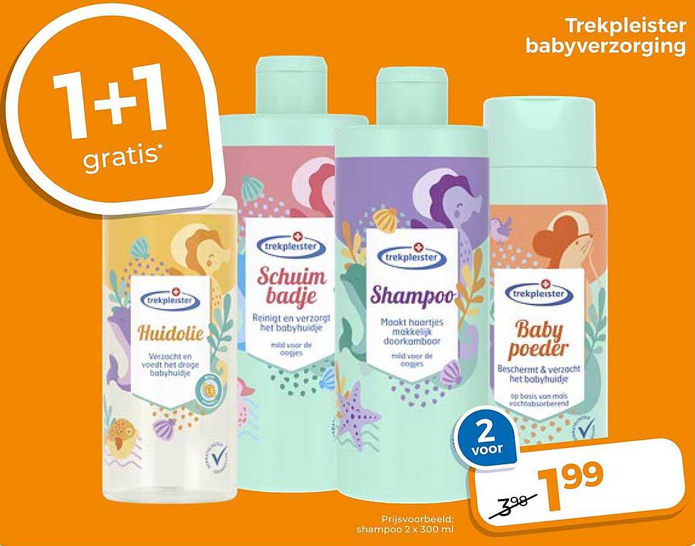 Trekpleister babyverzorging 1+1 gratis