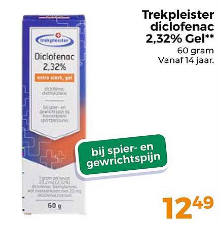 Trekpleister diclofenac 2,32% Gel** 60 gram Vanaf 14 jaar. bij spier- en gewrichtspijn