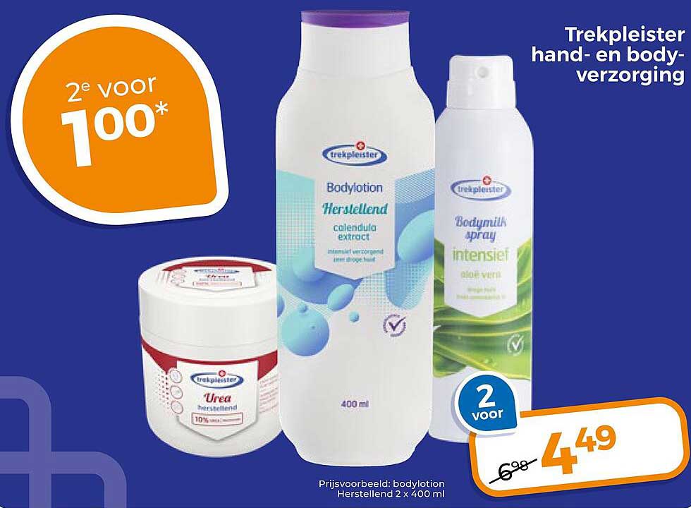 Trekpleister hand- en bodyverzorging 2e voor 1,00*