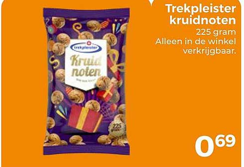 Trekpleister kruidnoten 225 gram Alleen in de winkel verkrijgbaar.