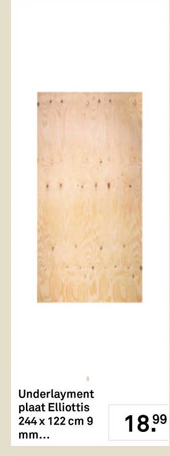 Underlayment plaat Elliotis 244x 122 cm 9 mm...