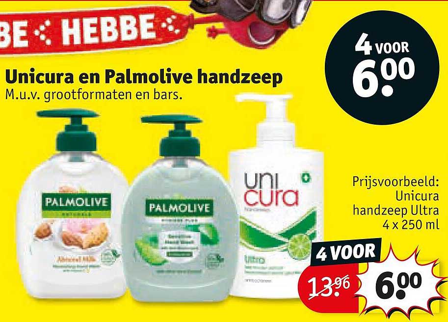 Unicura en Palmolive handzeep