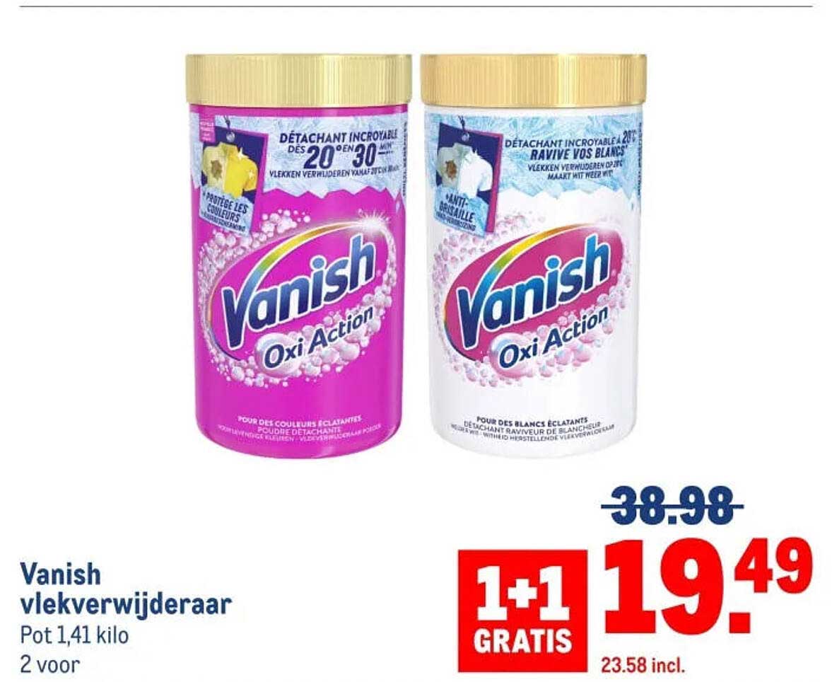 Vanish vlekverwijderaar 1+1 gratis