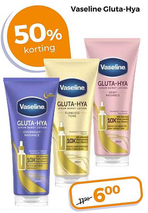 Vaseline Gluta-Hya 50% korting