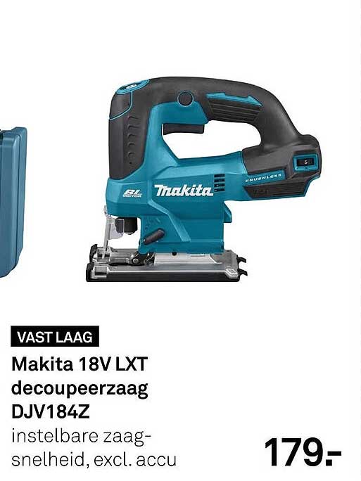 VAST LAAG Makita 18V LXT decoupeerzaag DJV184Z instelbare zaag-snelheid, excl. accu