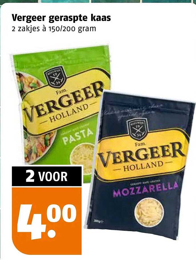 Vergeer geraspte kaas