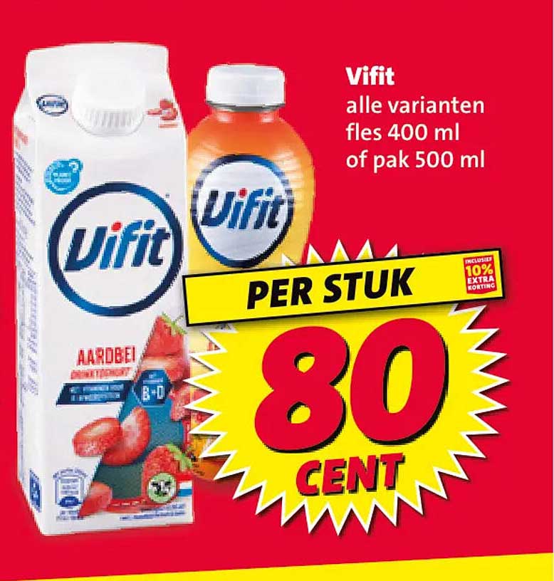 Vifit alle varianten fles 400 ml of pak 500 ml PER STUK