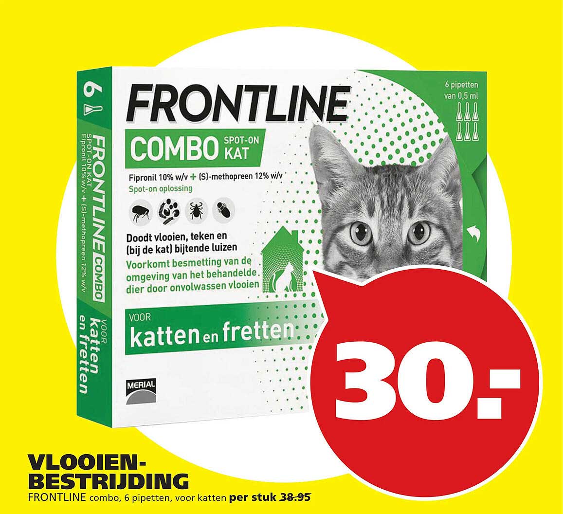 VLOOIEN-BESTRIJDING FRONTLINE combo, 6 pipetten, voor katten