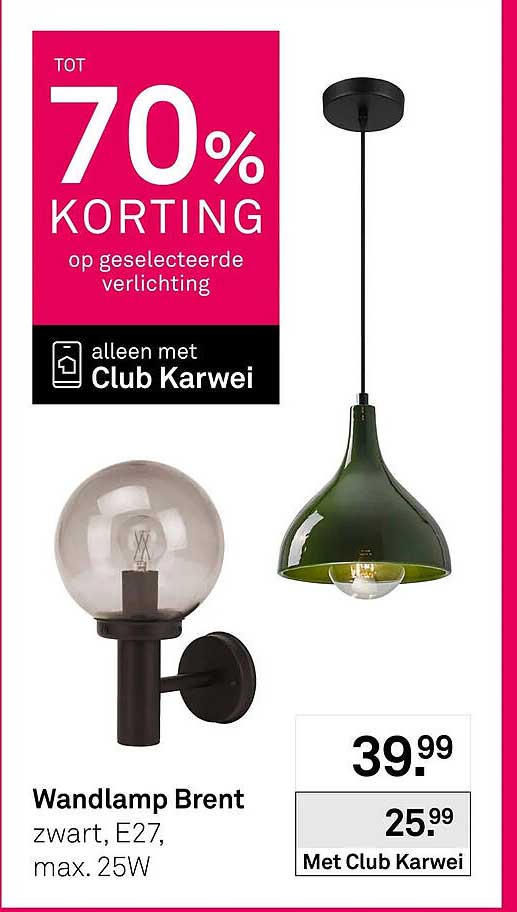 Wandlamp Brent zwart, E27, max. 25W
