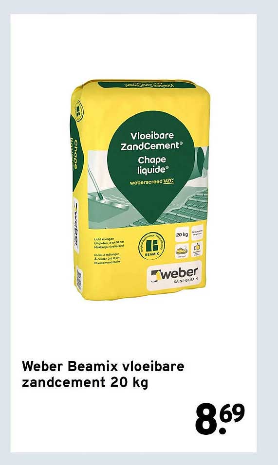 Weber Beamix vloeibare zandcement 20 kg
