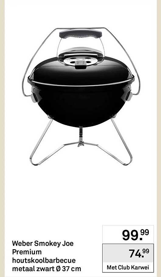 Weber Smokey Joe Premium houtskoolbarbecue metaal zwart Ø 37 cm