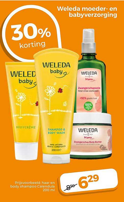Weleda moeder- en babyverzorging 30% korting
