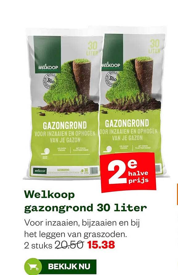 Welkoop gazongrond 30 liter 2e halve prijs