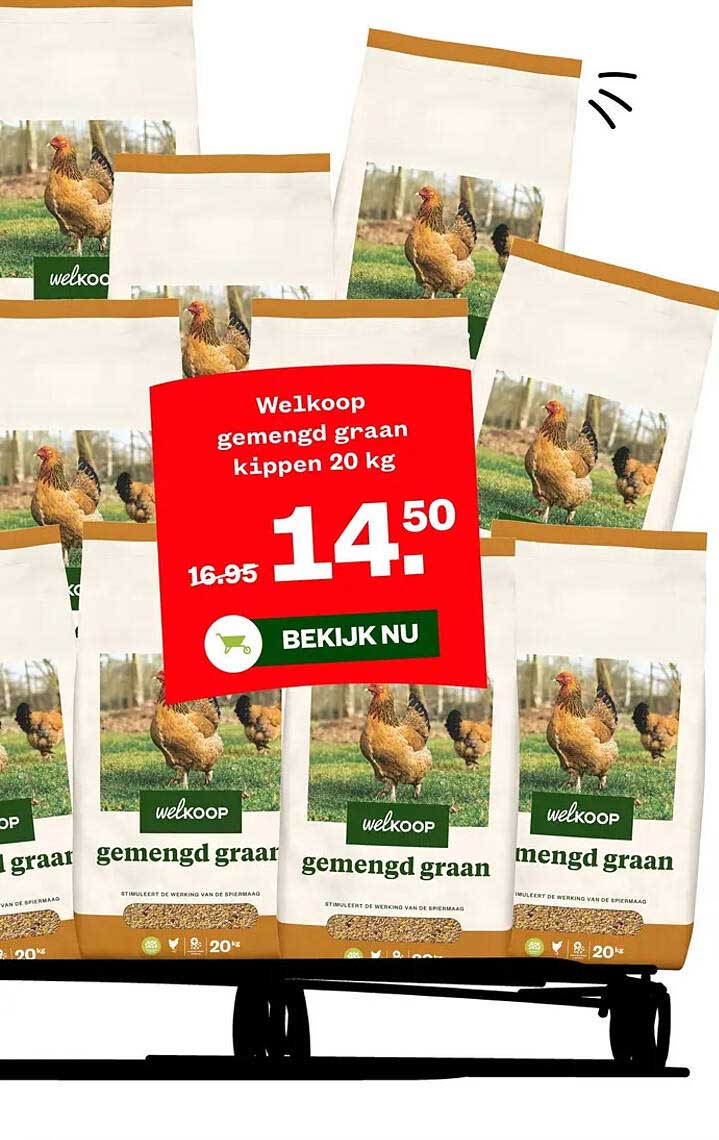 Welkoop gemengd graan kippen 20 kg
