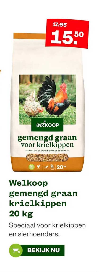 Welkoop gemengd graan krielkippen 20 kg