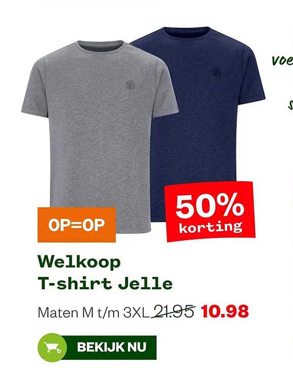 Welkoop T-shirt Jelle 50% korting