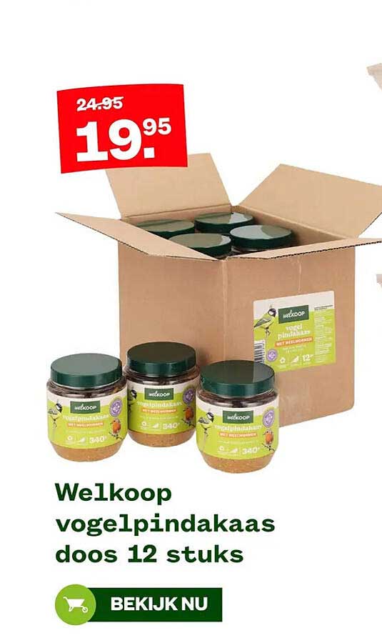 Welkoop vogel pindakaas doos 12 stuks