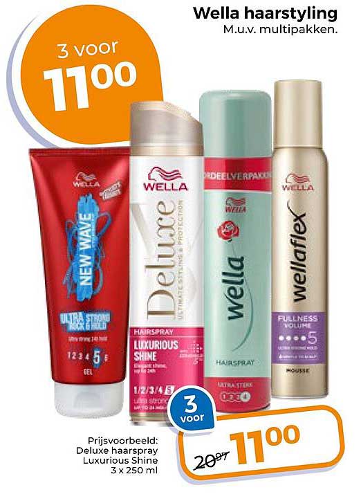 Wella hairstyling M.u.v. multipakken. 3 voor