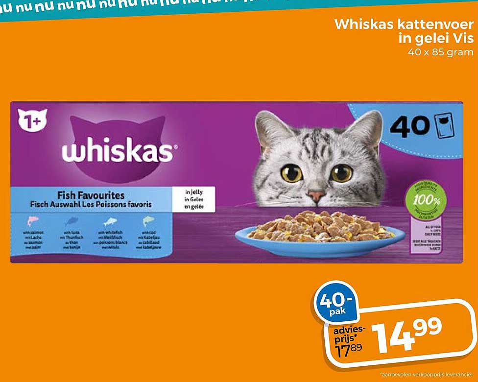 Whiskas kattenvoer in gelei Vis 40 x 85 gram 40-pak
