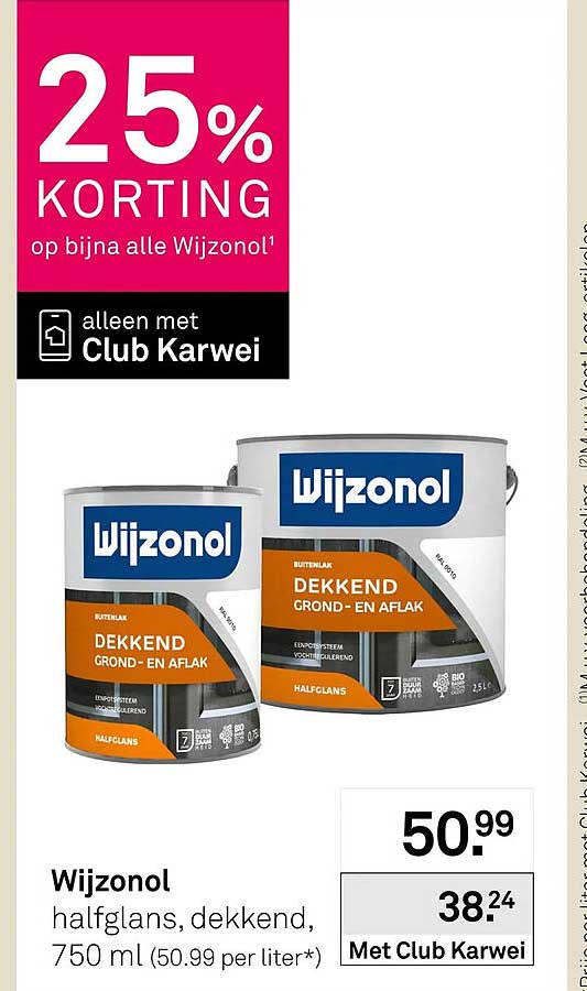 Wijzonol halfglans, dekkend, 750 ml