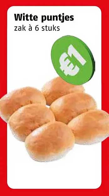 Witte puntjes zak à 6 stuks