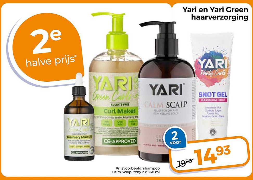 Yari en Yari Green haarverzorging 2e halve prijs