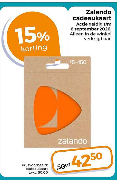 Zalando cadeaukaart 15% korting
