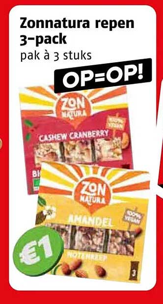 Zonnatura repen 3-pack pak à 3 stuks OP=OP!