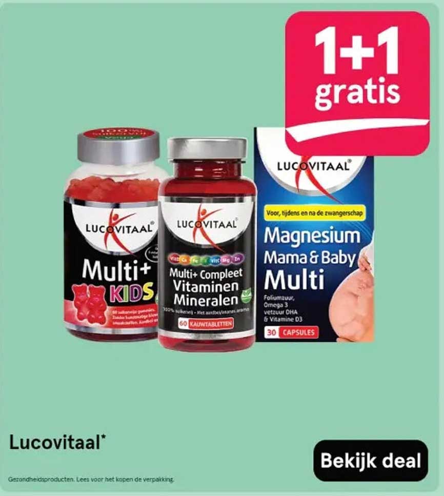 1+1 gratis op Lucovitaal Multi+ producten