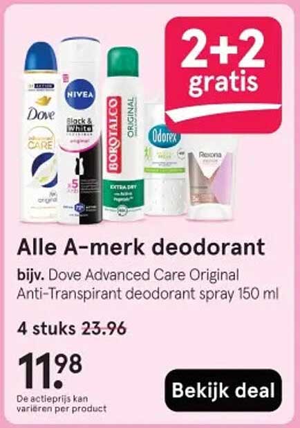 Alle A-merk deodorant