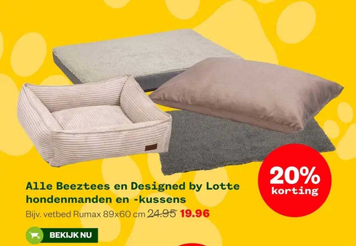 Alle Beeztees en Designed by Lotte hondenmanden en -kussens