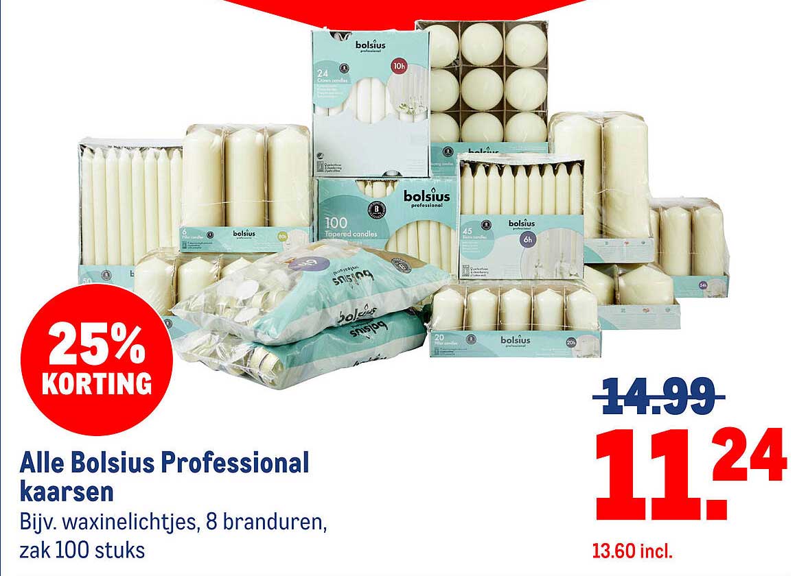 Alle Bolsius Professional kaarsen