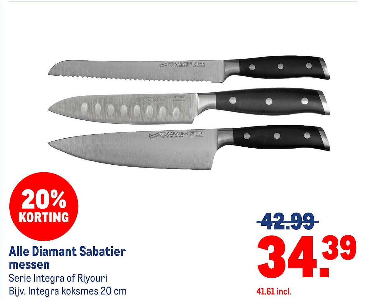 Alle Diamant Sabatier messen