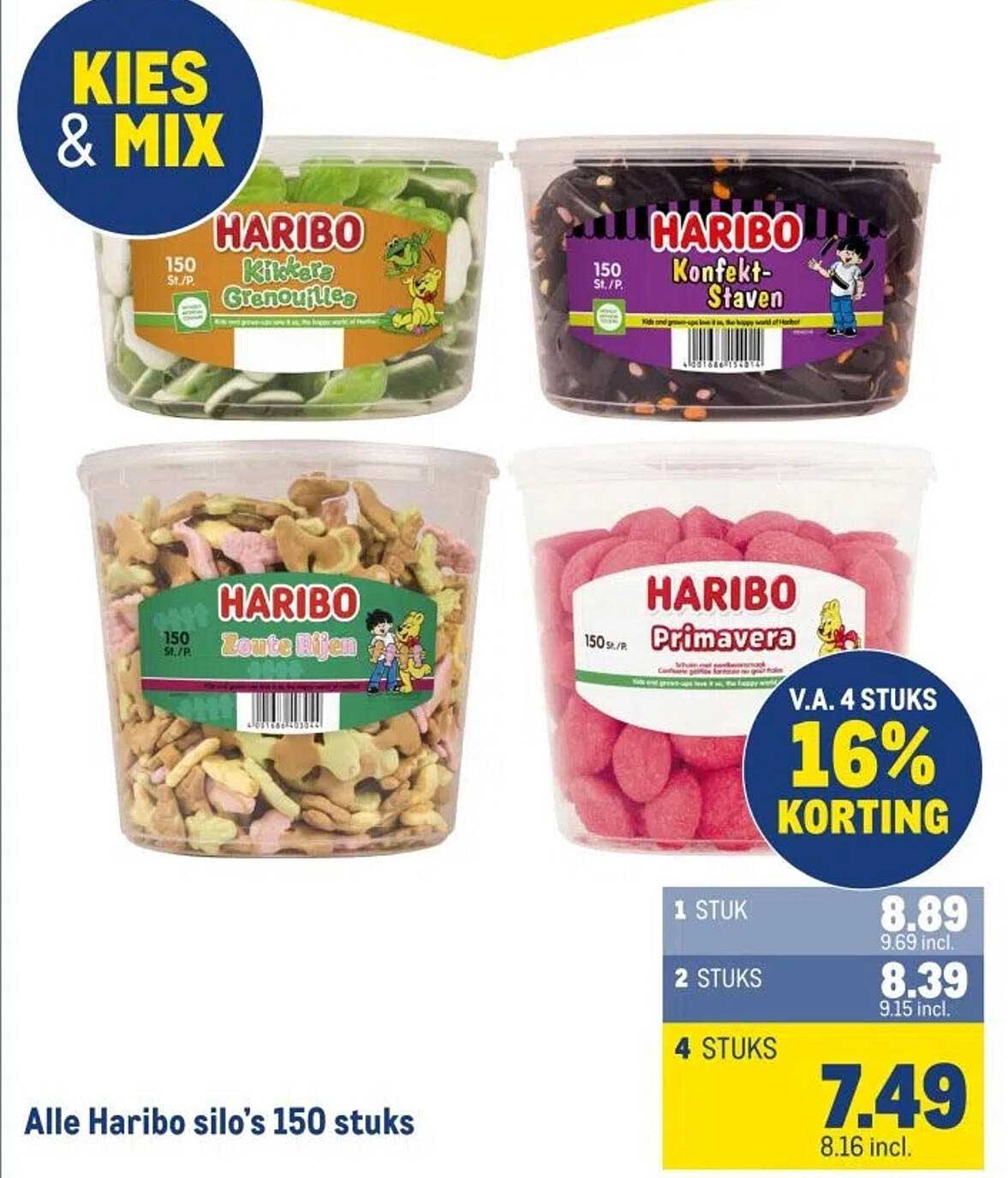 Alle Haribo silo's 150 stuks