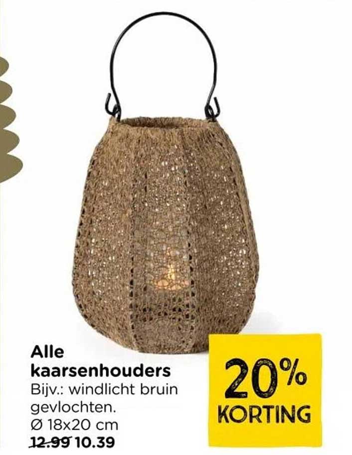 Alle kaarsenhouders Bijv.: windlicht bruin gevlochten.