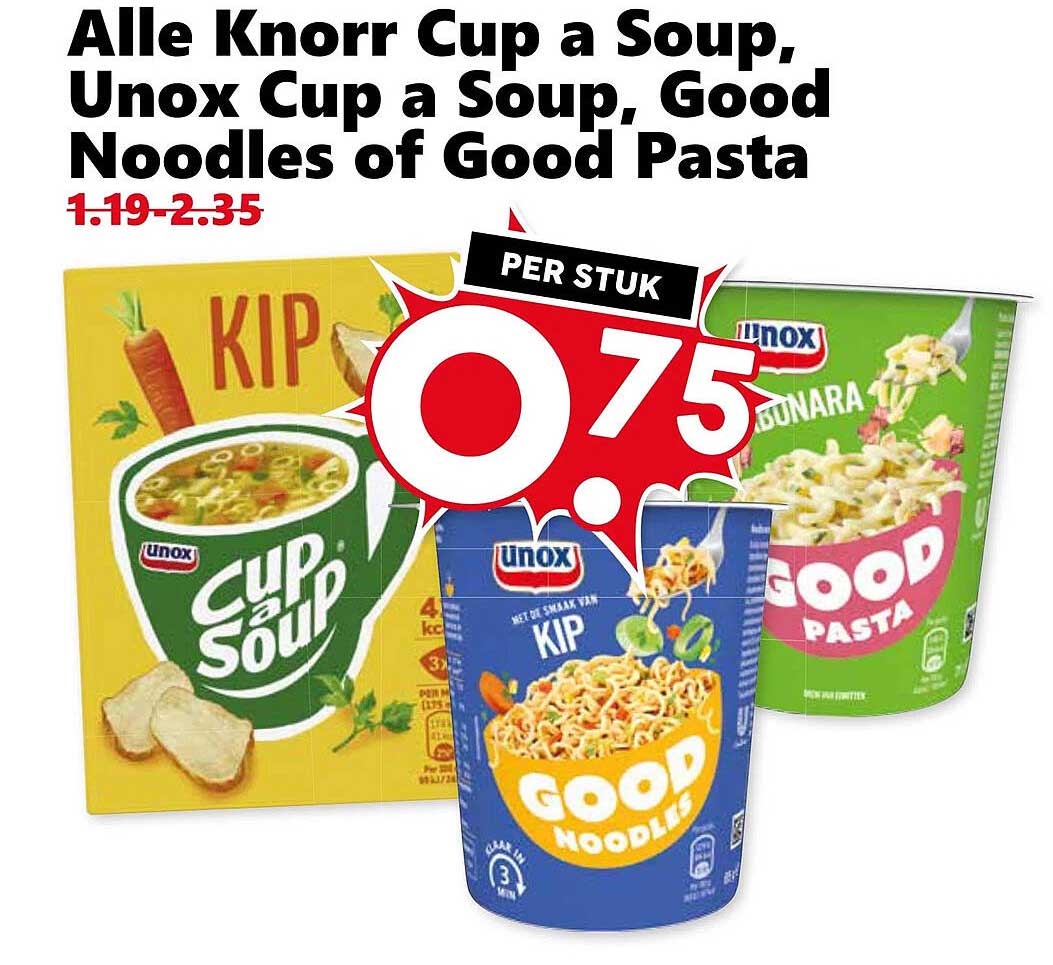 Alle Knorr Cup a Soup, Unox Cup a Soup, Good Noodles of Good Pasta