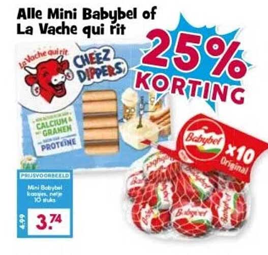 Alle Mini Babybel of La Vache qui rit 25% KORTING