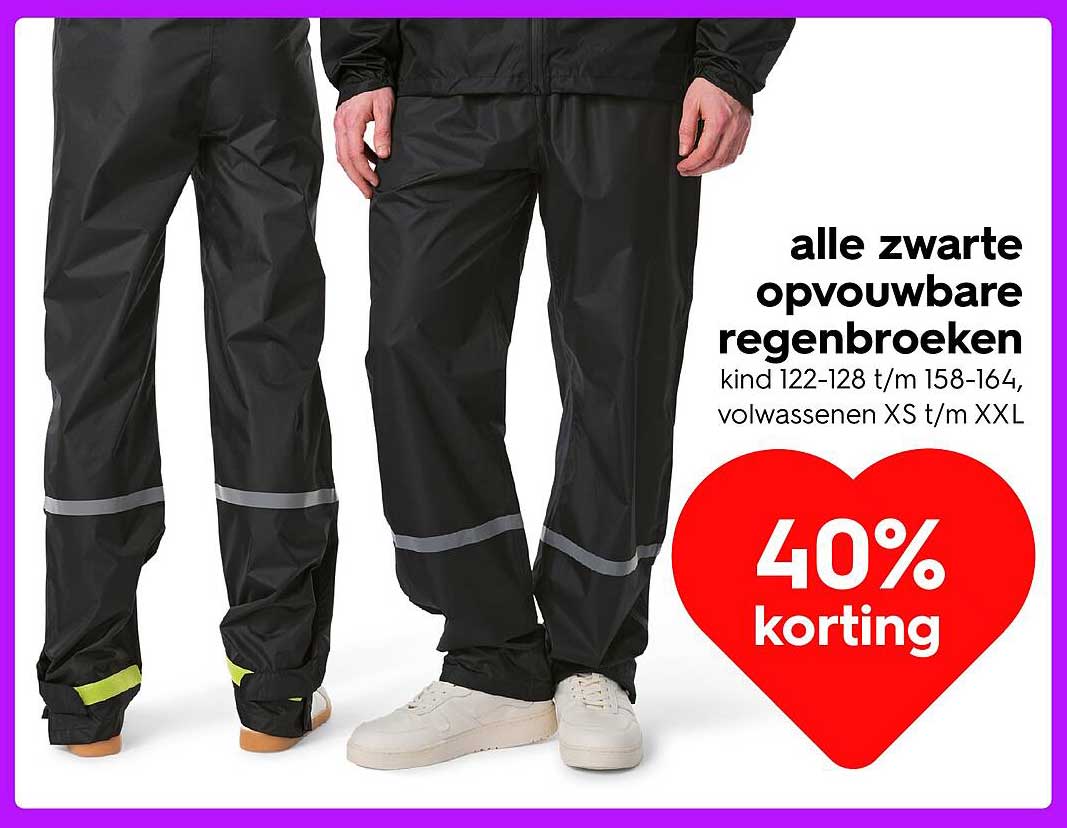 alle zwarte opvouwbare regenbroeken