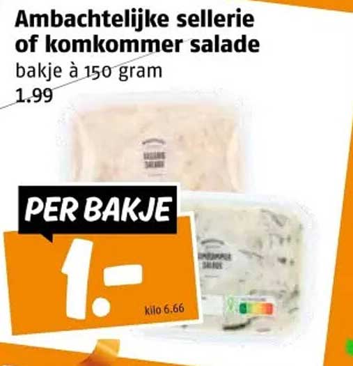 Ambachtelijke sellerie of komkommer salade