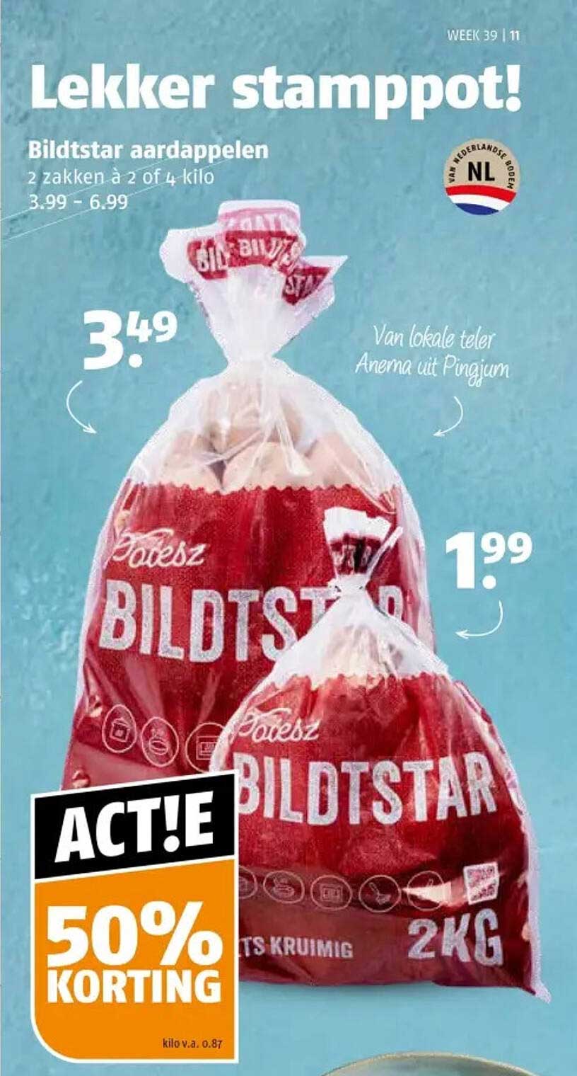 Bildtstar aardappelen 2 zakken à 2 of 4 kilo