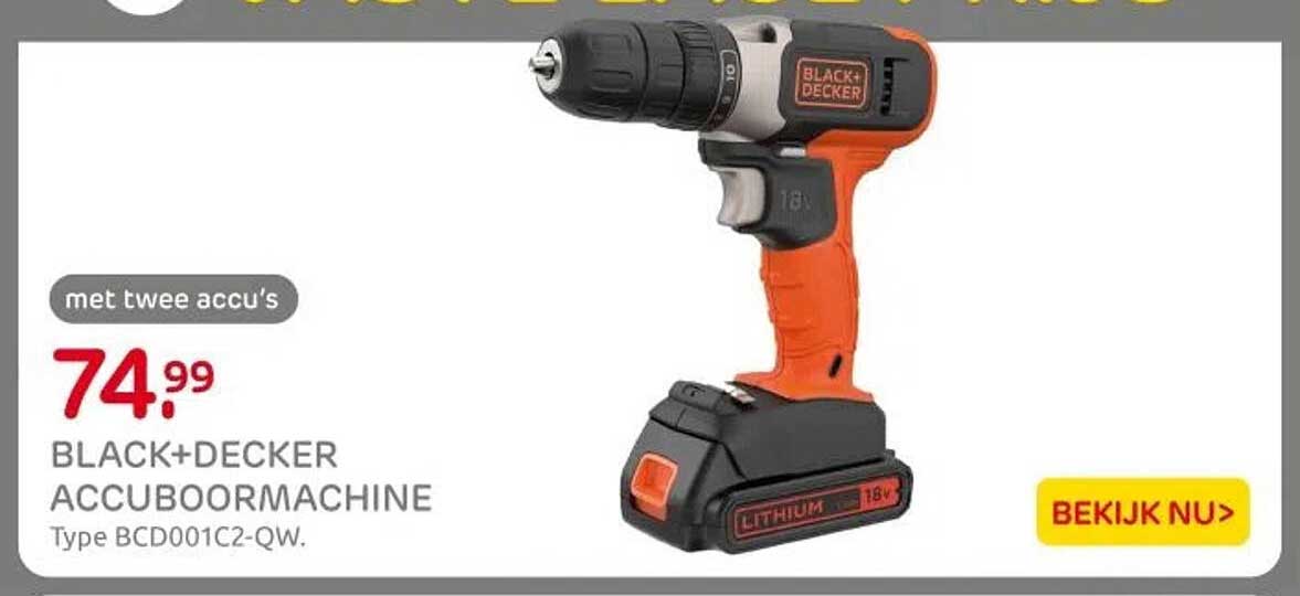 BLACK+DECKER ACCUBOORMACHINE Type BCD001C2-QW.