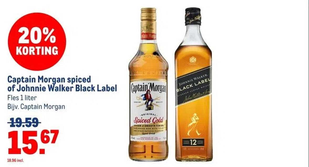 Captain Morgan spiced of Johnnie Walker Black Label