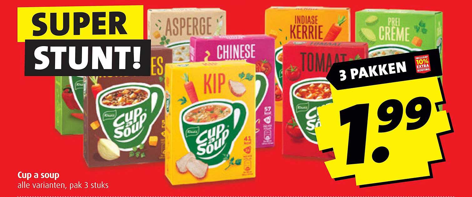 Cup a soup, alle varianten, pak 3 stuks